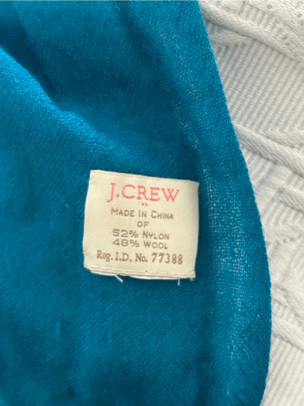 J. Crew Teal Tassel Scarf